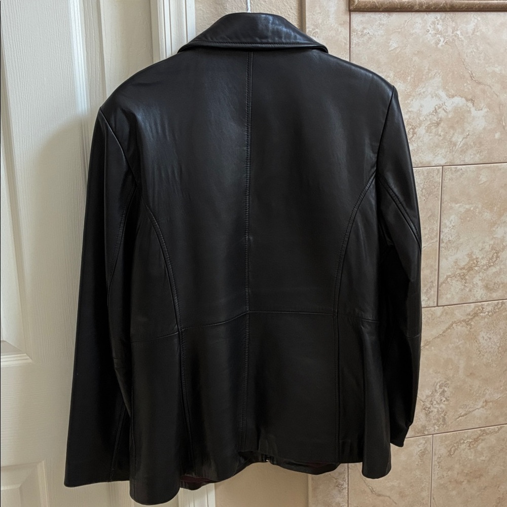 Liz Claiborne Black Leather Outerwear - Picture 3 of 7